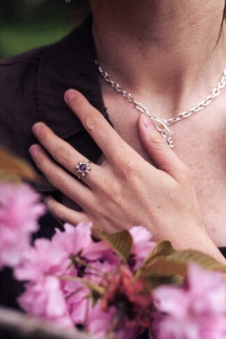 Pierścionek KWITNĄCA WIŚNIA srebrny