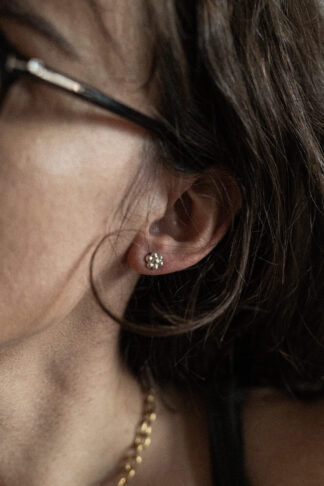 Kolczyki KWIATKI mini srebrne