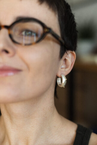 Kolczyki PĄCZKI srebrne ze złotymi elementami